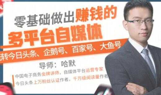 零基础做出赚钱的多平台自媒体，玩转今日头条-企鹅号-百家号-大鱼号-课程网